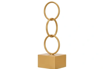 Afbeelding van 1x metalen Ornament 13x13x40,5cm hoog goudkleurig