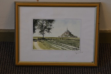 Afbeelding van Aquarel van Pigeon Rémi: Mont St. Michel