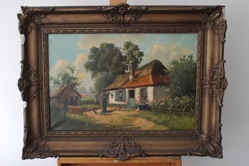 Afbeelding van Olieverfschilderij - Boerderij aanzicht