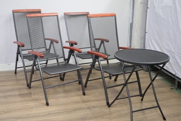 Afbeelding van Tuinset met 4 stoelen en ronde tafel