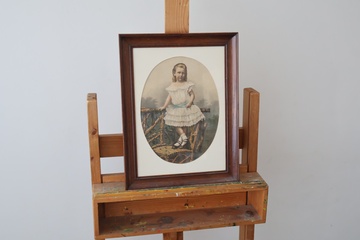 Afbeelding van Ingelijste vintage foto van meisje