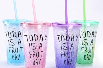 Afbeelding van 4 Stuks Drink cups today is a fruit day