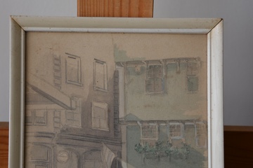Afbeelding van Aquarel van een stadsgezicht te Alkmaar door J. Ooms