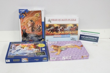 Afbeelding van Set van 4 legpuzzels met dieren'