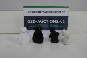 Afbeelding van Set keramische peper- en zoutvaatjes figuren