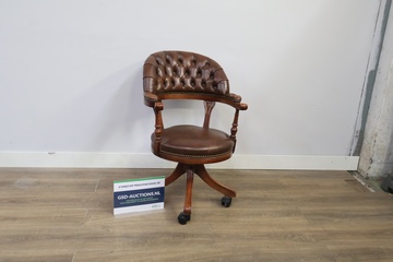 Afbeelding van Bureaustoel - Bruin Leer