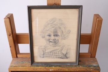 Afbeelding van Potloodtekening van lachend kind