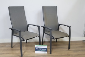 Afbeelding van Set van 2 tuinstoelen met grijze frame en zitting