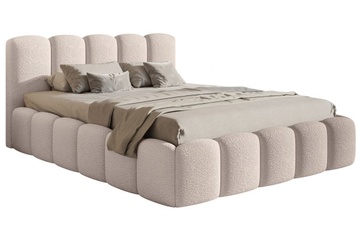 Afbeelding van Cloudy 2 gestoffeerd bed (180x200 cm) - Wit/beige