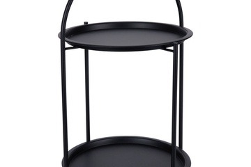 Afbeelding van Home and Styling Bijzettafel 2 laags - 40x66cm -metaal zwart