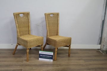 Afbeelding van Set van 2 rotan eetkamerstoelen