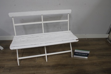 Afbeelding van Witte houten tuinbank