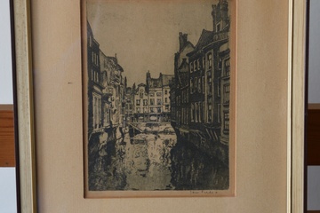 Afbeelding van Ets v Jan Sirks: De Torenstraat met Laurenskerk, R'dam