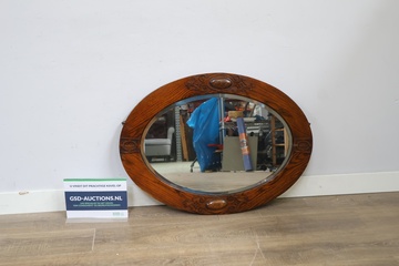 Afbeelding van Ovale houten spiegel