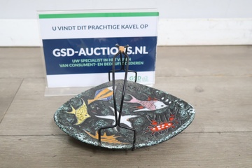 Afbeelding van Vintage Decoratief seveerschaal met vissenmotief