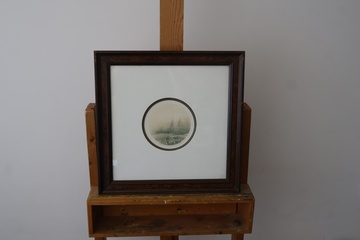 Afbeelding van Ingelijst kunstwerk met boslandschap