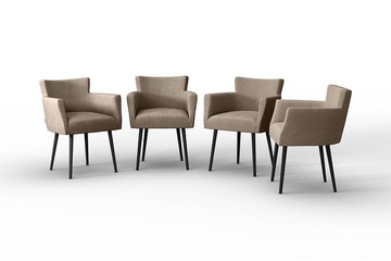 Afbeelding van Set van 4 eetkamerstoelen Billie linnen | NADUVI Collection