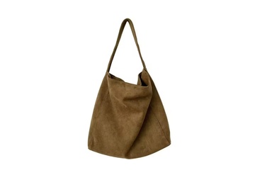 Afbeelding van Suede schoudertas - lichtbruin