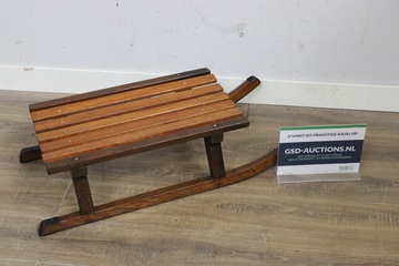 Afbeelding van Antiek Houten slee met lattenframe