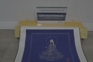 Afbeelding van Oosterse wandscroll met zilveren afbeelding