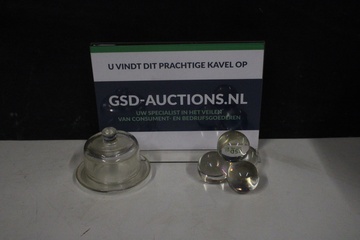 Afbeelding van Decoratieve Glazen Kaasstolpje met 4 Glazen Ballen''
