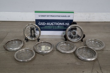 Afbeelding van Kristallen onderzetters met metalen rand