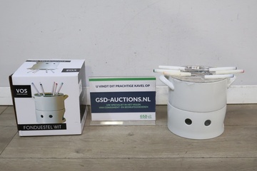 Afbeelding van Wit fondue stel met stokjes''