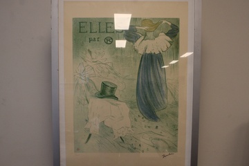 Afbeelding van Gekleurde litho 'ELLES par' in lijst