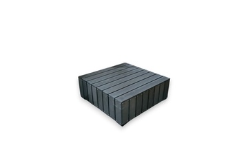 Afbeelding van Beach7 universele lounge footstool Verona large 95x95cm - alu frame - polywood latten in panter grey