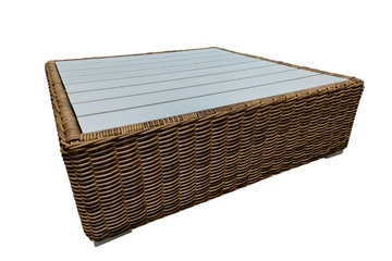 Afbeelding van Long island footstool 100x100 goldrush wicker