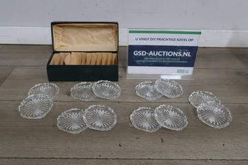 Afbeelding van Set van 12 Kristallen onderzetters - Vintage Jaren '60''