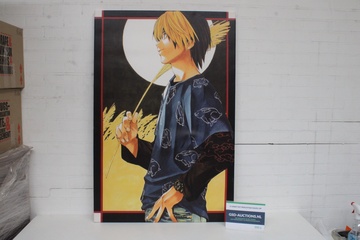 Afbeelding van Anime poster met personage en maansilhouet