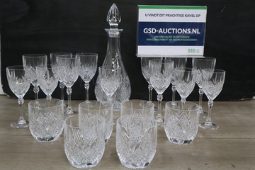 Afbeelding van Kristallen karaffeset met glazen