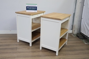 Afbeelding van Set van 2 Kasten met houten blad