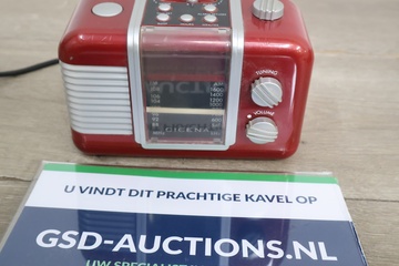 Afbeelding van Rode radio met wekker functie