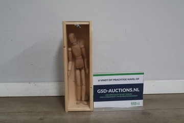 Afbeelding van Houten tekenpop in kistje''