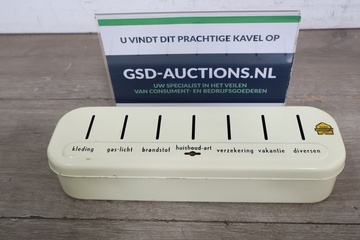 Afbeelding van Vintage metalen spaarpot met compartimenten