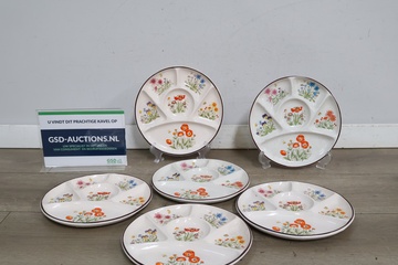 Afbeelding van Vintage fondueborden 6 stuks'