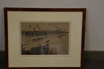 Afbeelding van Historische prent: 'Oxford & Cambridge Boat Race', 19e eeuw