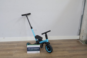 Afbeelding van Blauw kinderloopfietsje met duwstang
