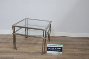 Afbeelding van Maison Jansen Stijl Salontafel met Dubbel Glazen Blad'