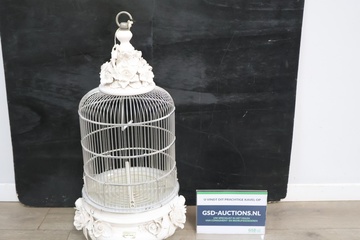 Afbeelding van Brocante vogelkooi met bloemmotief