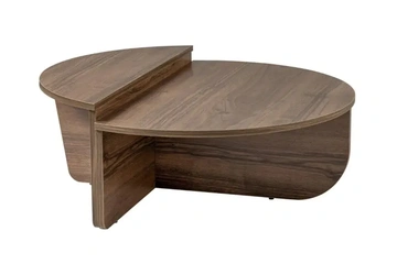 Afbeelding van Salontafel Walnoot Hout - 90x90x35cm - Orion