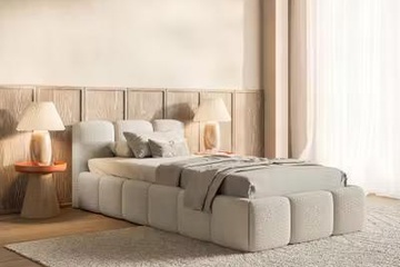 Afbeelding van Cloudy eenpersoonsbed 90x200 cm beige bouclé