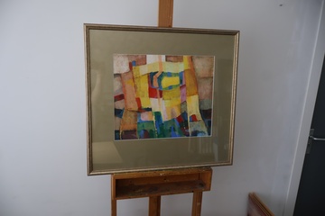 Afbeelding van Abstract schilderij in lijst - Plekkenberg '98