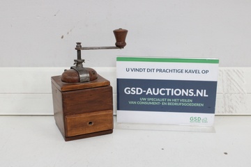Afbeelding van Vintage Houten handmatige koffiemolen