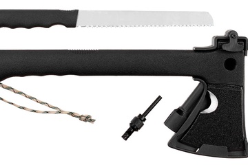Afbeelding van Fox outdoor survival bijl met handzaag en vuursteen zwart