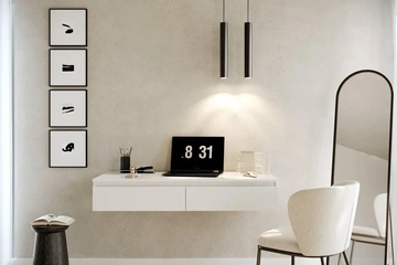 Afbeelding van Selsey Bemmi – Wandbureau/kaptafel met lades, wit, 120 cm