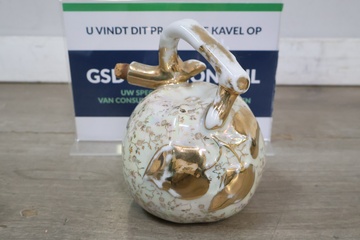 Afbeelding van Decoratief keramisch kruikje met goudkleurige accenten'