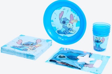 Afbeelding van 2x set Blauwe Lilo en stitch party box, Feest pakket, Bordjes, lilo en stitch